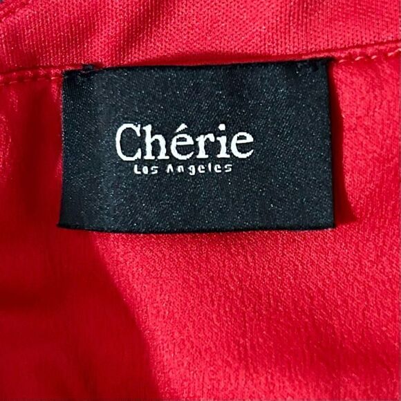 Cherie Dress Women's Small Red Plunging Halter Party Cocktail Fit & Flare NEW - Picture 4 of 7